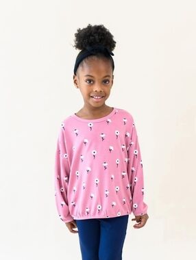 Kyte Baby Jersey Bamboo Drop Shoulder Top In Daisy (Pink) Size 6-12 Months